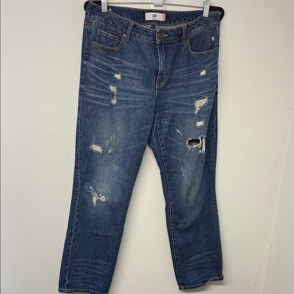 CAbi Women's Blue Distressed Boyfriend Jeans - Picture 1 of 5